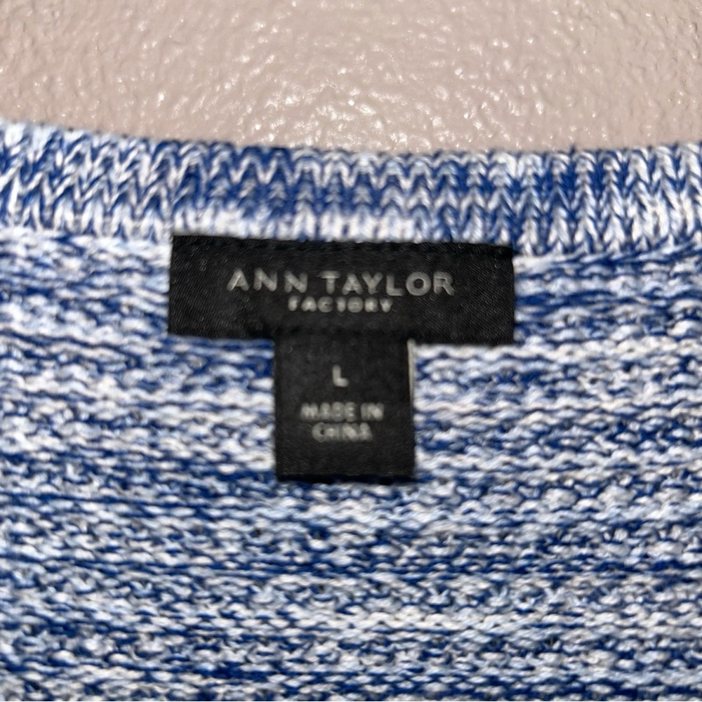 Ann Taylor Blue gold Button-Front Cardigan - Picture 2 of 5